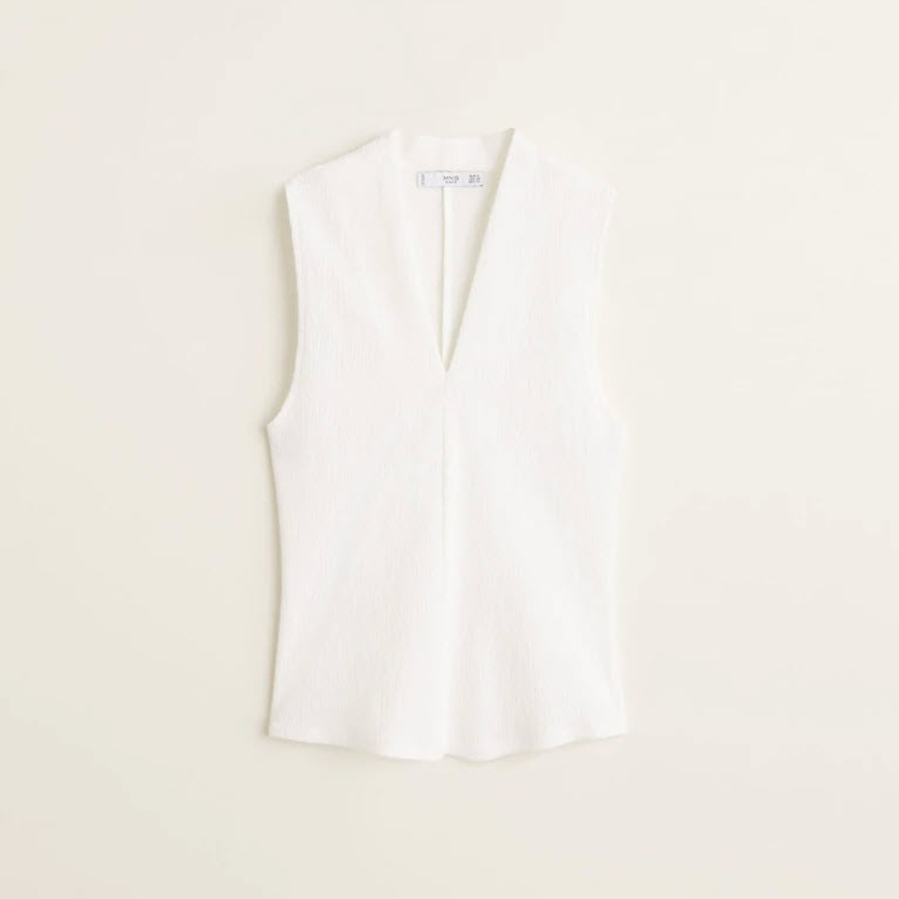 Textured knit top - Off white